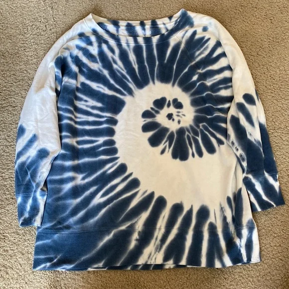 SO Lounge Life Weekend Sweatshirt, blue/white tie dye, size XXL - Picture 1 of 6
